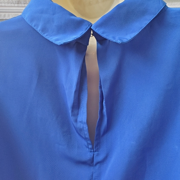 Vero Moda Blue Cropped Long Sleeve Blouse - Picture 7 of 10